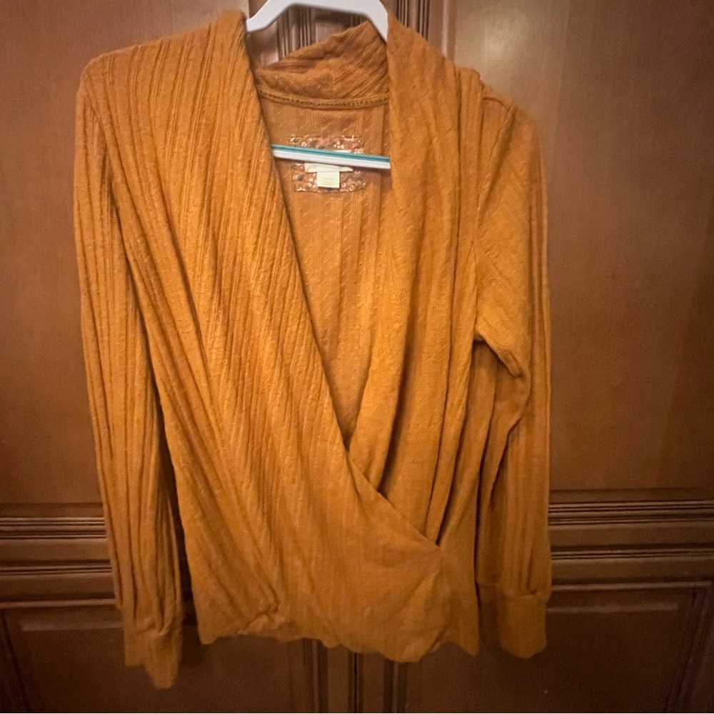 Maeve by Anthropologie Large Oversized Orange Sweater